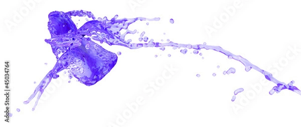 Obraz purple splashes collide - isolated on white