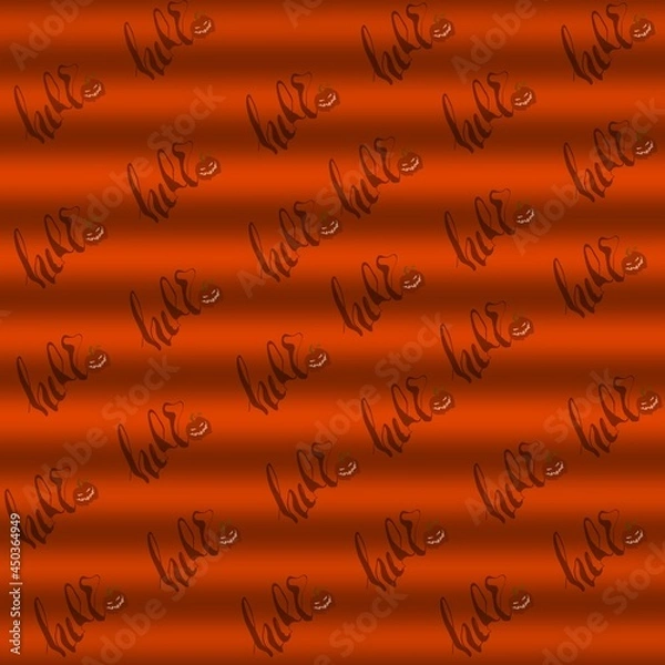 Obraz Hello Halloween and pumpkins seamless pattern 