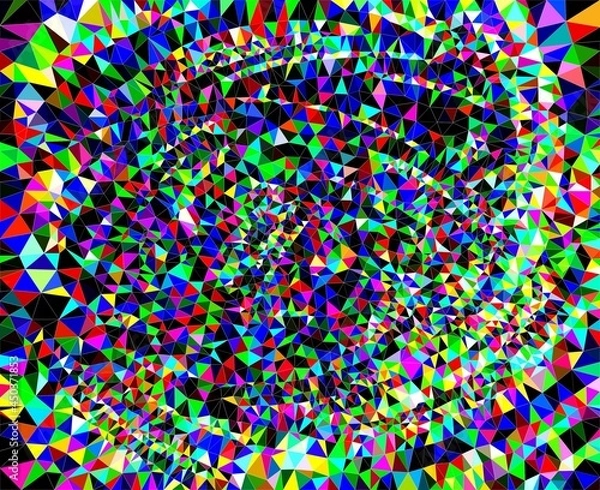 Fototapeta Endless Triangles Circle Background Multicolor Illustration Abstract