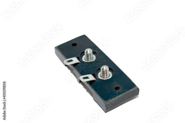 Fototapeta Two wire screw terminal connector strip for audio system