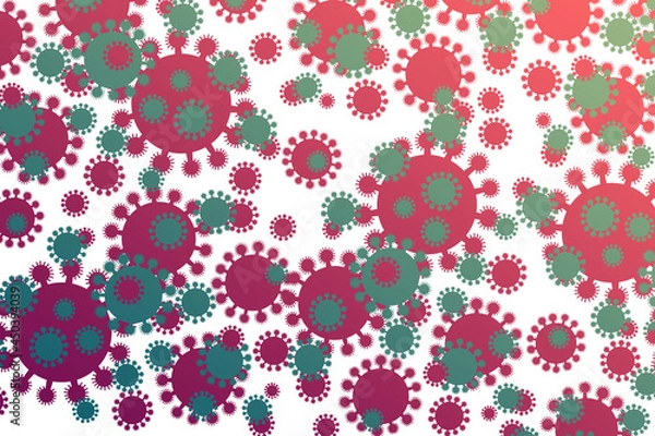 Fototapeta Coronavirus cells pattern on white background