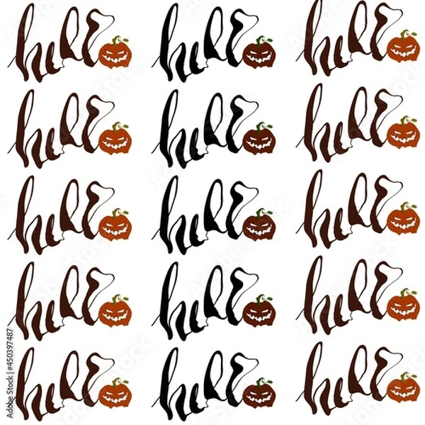 Obraz Halloween pumpkins seamless pattern