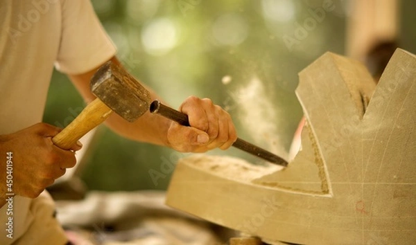 Obraz Tailleur de pierre - marteau main pointe