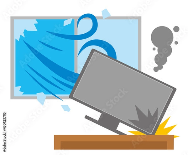 Obraz 強風で壊れた家電