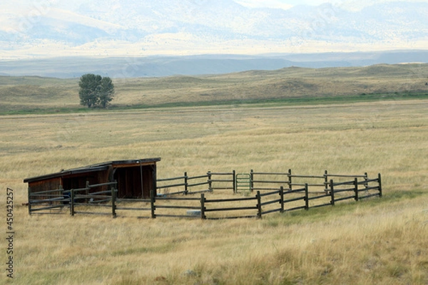 Obraz Fenced Stable in Field