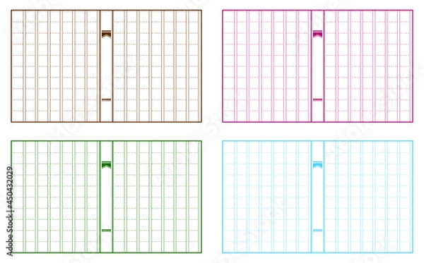 Obraz 白紙の原稿用紙背景素材イラスト