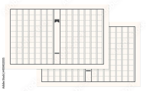 Obraz 白紙の原稿用紙背景素材イラスト