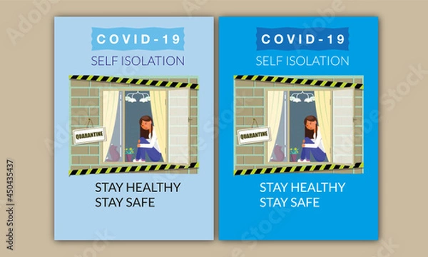 Obraz Self Isolation and Stop Virus Flyer Template