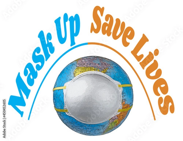 Obraz Mask Up Save Lives Wearing Face Mask Public Health Message