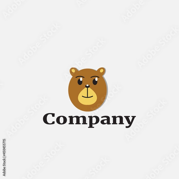 Fototapeta Simple logo template with cute bear
