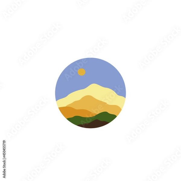 Fototapeta Simple logo template with elegant mountain