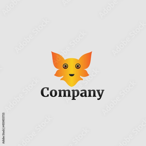 Fototapeta Simple logo template with orange cat