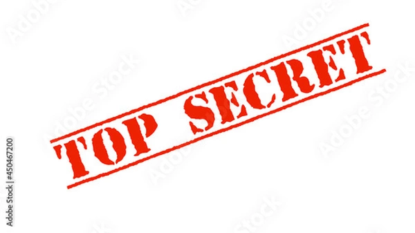 Obraz top secret red lettering with lines white background symbol