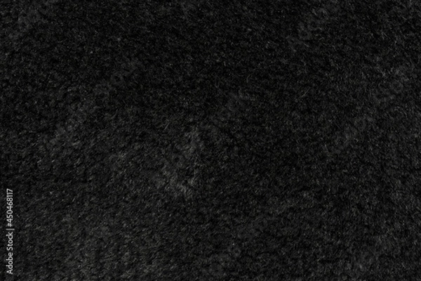 Fototapeta Black wool seamless texture background. dark texture with short factory wool