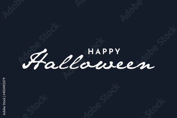 Fototapeta Happy Halloween lettering. Handwritten calligraphy for greeting cards, posters, banners, flyers and invitations. Happy Halloween text, holiday background