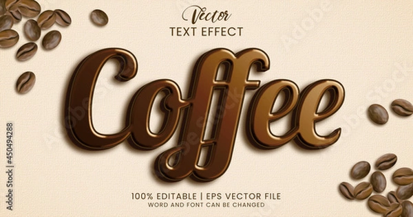 Obraz Stand out and shiny coffee text effect style