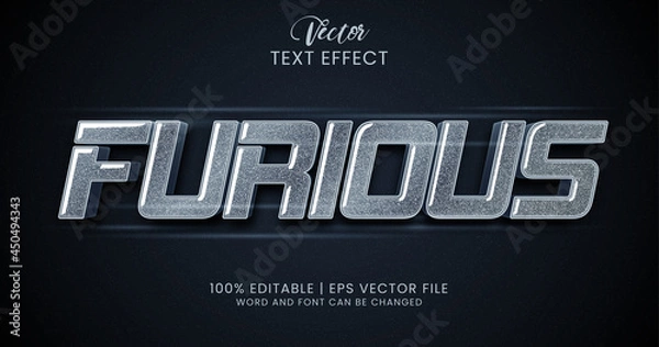 Fototapeta Furious editable text effect grain texture style