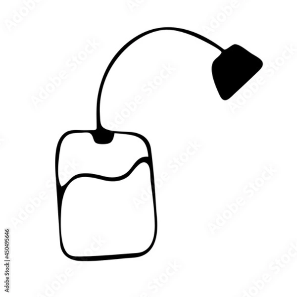 Fototapeta Simple doodle of a tea bag. Vector illustration
