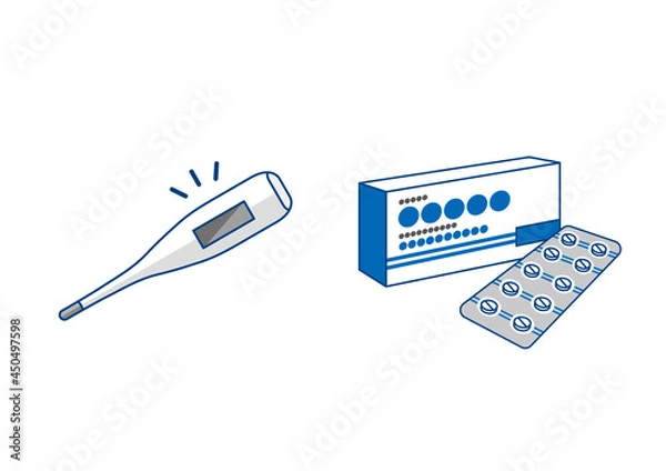 Obraz 体温計と解熱剤