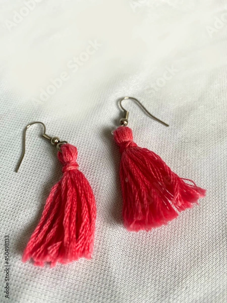 Fototapeta red ear ring from rope