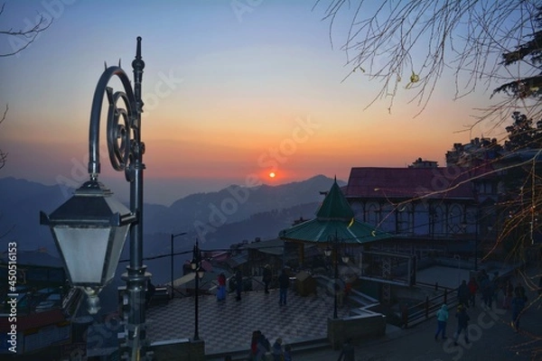 Obraz sunset over the harbor