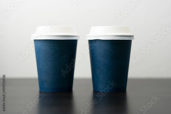 Obraz Two blue blank cafe cups