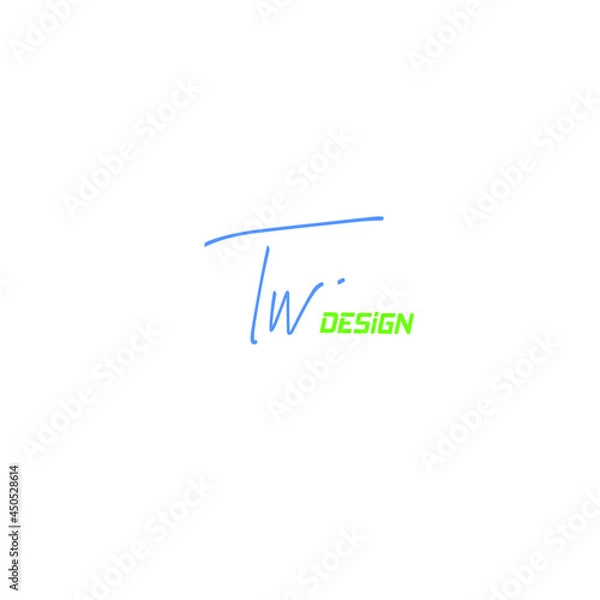 Fototapeta Tw handwritten logo for identity
