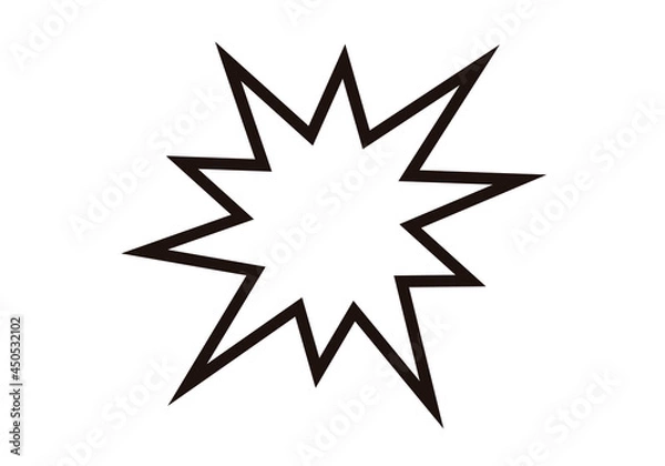 Obraz Icono negro de bocadillo en estallido.