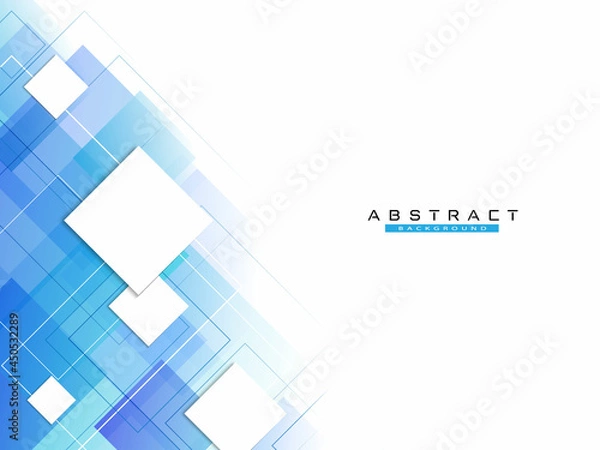 Fototapeta white background with transparent square shapes and lines