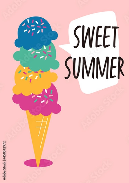 Obraz カラフルなアイスクリームのベクターイラスト