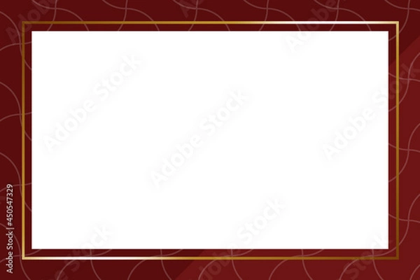 Fototapeta 高級感のある分銅繋ぎフレーム　長方形　ボルドー＆ゴールド