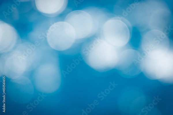 Obraz Bokeh sea water splashing waves backgrounds.Blue sea water.Blue pattern backgrounds.wallpaper white circle .