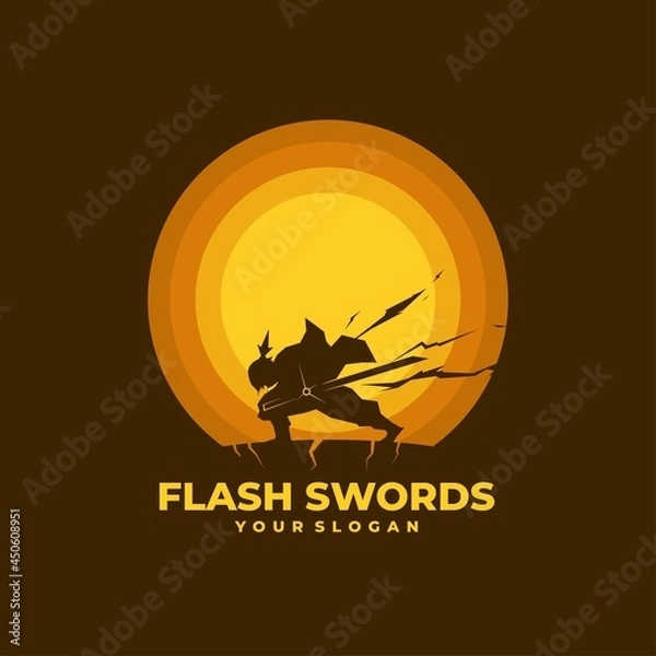Fototapeta logo lightning swordsman