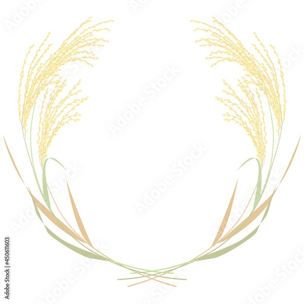 Obraz 米の稲穂 賞の円形フレーム ベクターイラスト