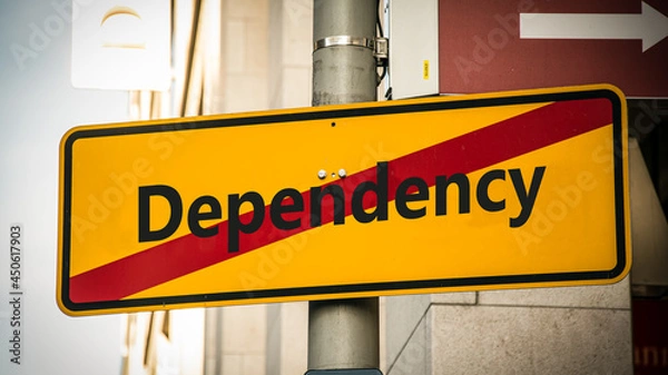 Fototapeta Street Sign to Autonomy versus Dependency