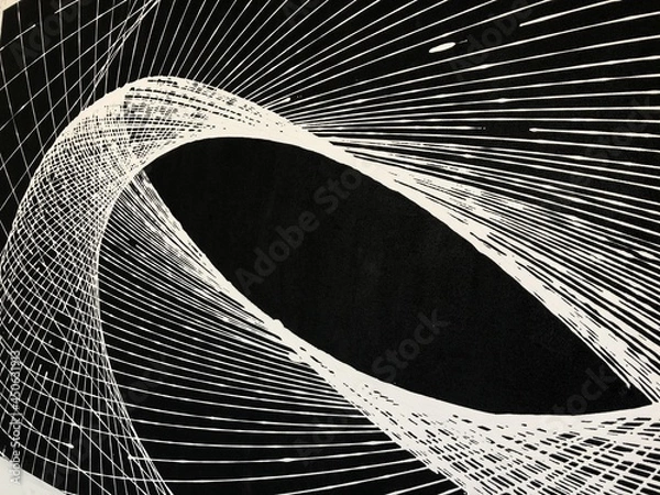 Obraz Black and white pendulum geometric painting