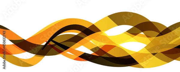 Obraz Abstract background - transparent overlapping wavy lines on white pattern. Vector Illustration For Wallpaper, Banner, Background, Landing Page