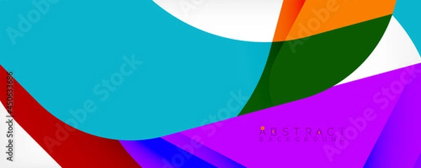 Fototapeta Geometric abstract background - multicolored abstract shapes on white. Vector Illustration For Wallpaper, Banner, Background, Landing Page