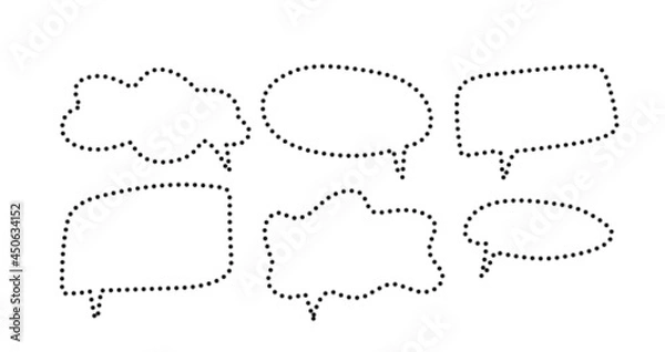 Fototapeta speech bubble set with decorative dots line