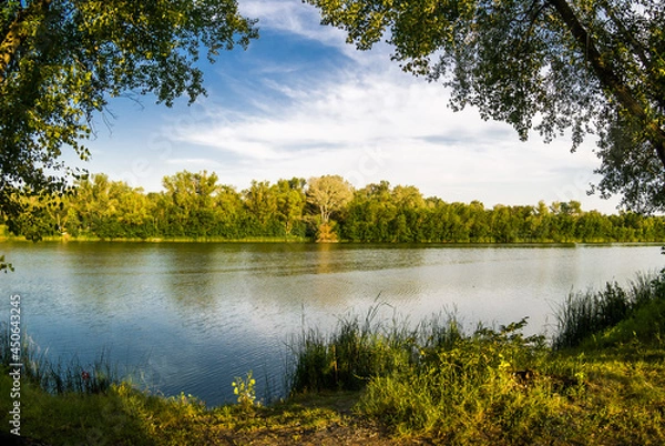 Obraz Evening on the autumn lake