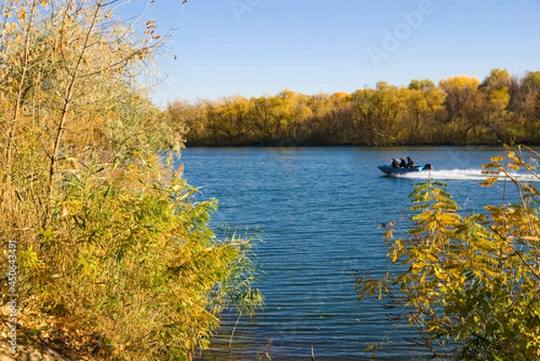 Obraz Golden autumn on the river