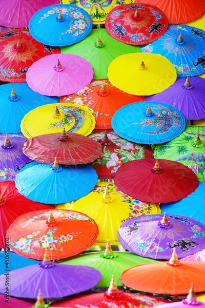 Fototapeta colorful umbrella background from Thailand