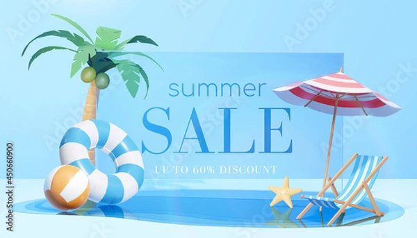 Obraz 3d summer sale template