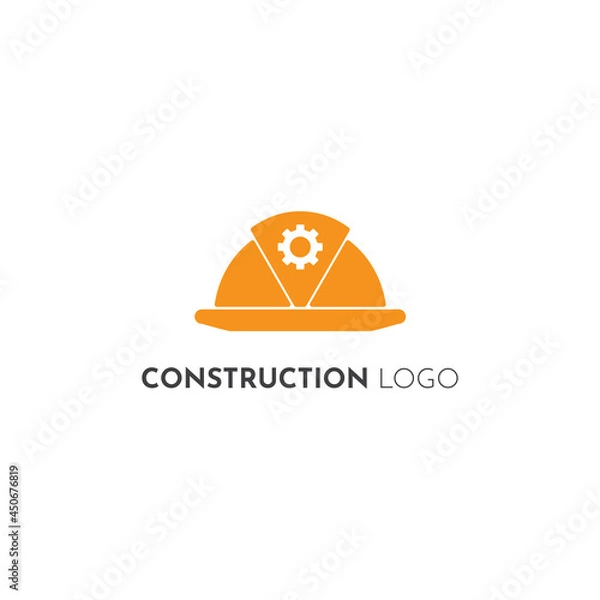 Fototapeta Helmet Contruction Logo Vector Illustration