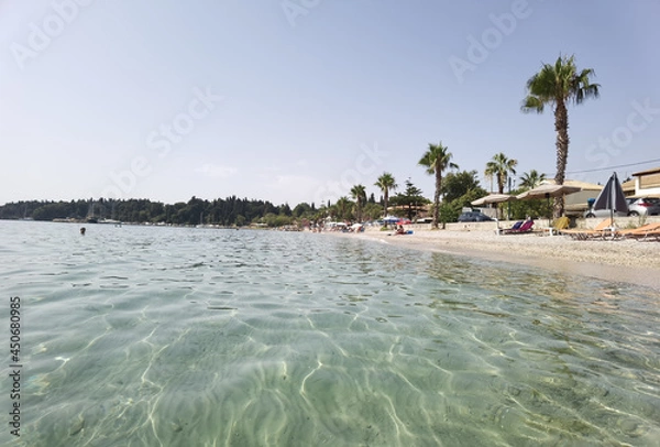 Fototapeta corflu or kerkyra and ipsos beach summer holidays resort in greee