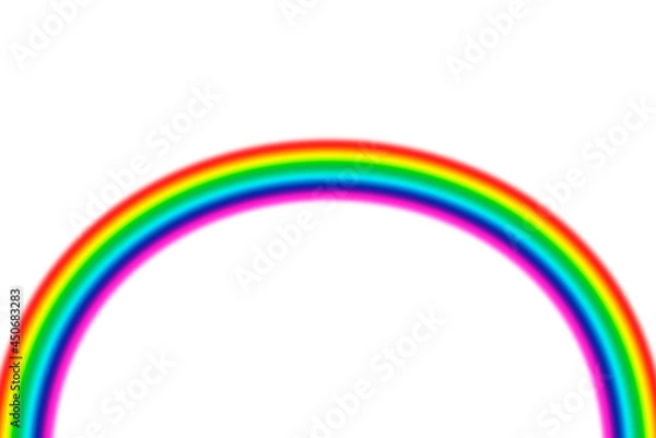 Fototapeta 白い背景に虹のイラスト。