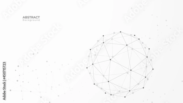 Obraz Abstract network connected with line background. Digital technology concept. Vector art illustration