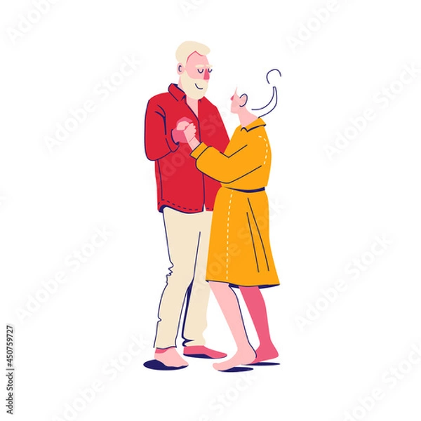 Obraz romantic dance of two elderly people