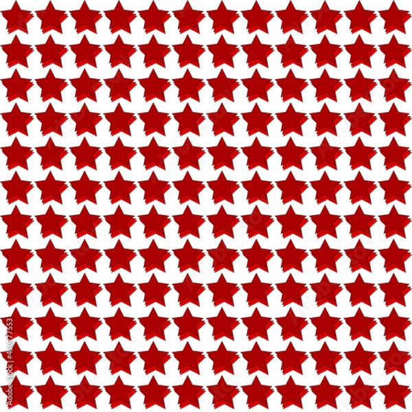 Obraz seamless pattern 3 red stars isolated on white background, simple style vector