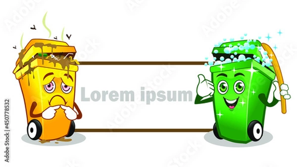 Obraz garbage mascot cartoon in vector